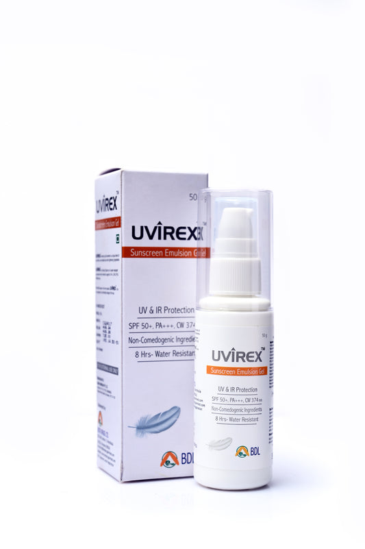 Uvirex sunscreen Emulsion Gel SPF50 + PA+++ PACK OF 50GM