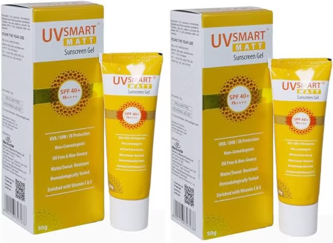 Uvsmart Matt Sunscreen Gel SPF40+ PA+++ 50GM Pack Of 2