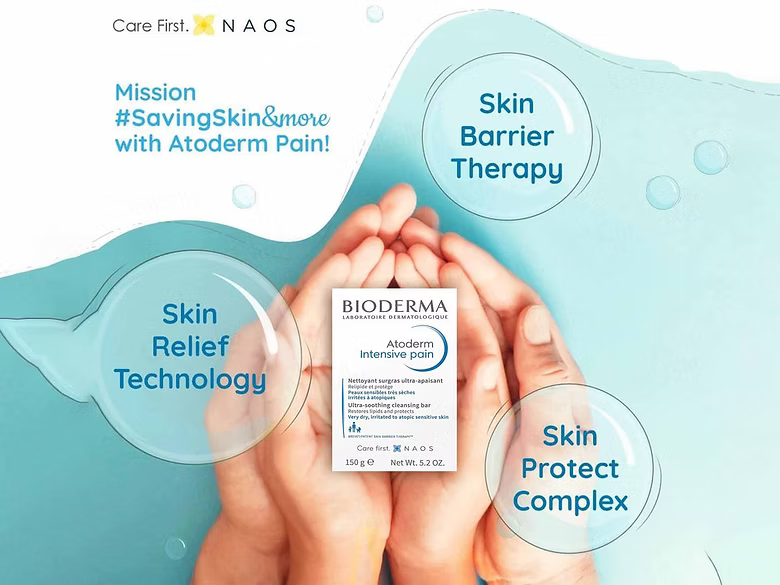 Bioderma Atoderm Intensive Pain Ultra-Soothing Cleansing Bar 150GM