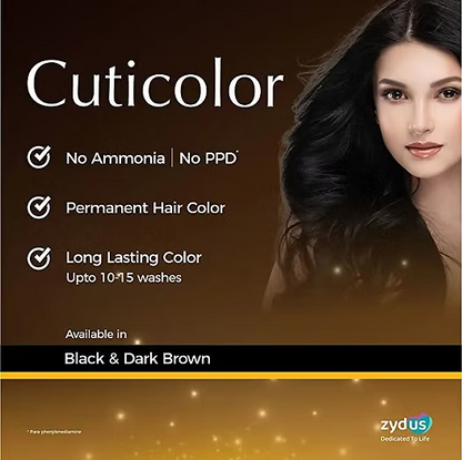 Cuticolor Hair Coloring Cream Black 2.0 120