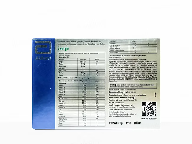 Exerge Nutraceutical Tablet