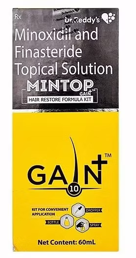 Mintop Gain+ 10 Topical Hair Solution - Bottle of 60ml
