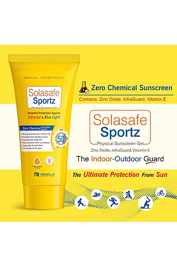 Solasafe Sportz Physical Sunscreen Gel SPF 50+ PA+++ 50g