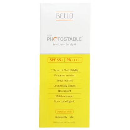 Bello New Photostable Sunscreen Emulgel SPF 55+/PA++++ 50gm