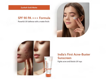 Sunhalt Gold Matte Sunscreen SPF 90 PA++ 50GM