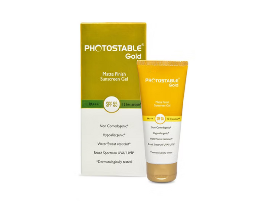 Photostable Gold Matte Finish Sunscreen Gel SPF 55 50gm