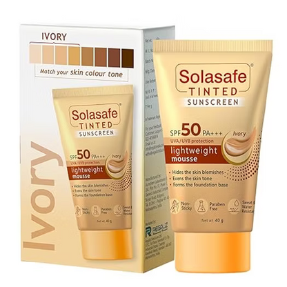 Solasafe Tinted Ivory Sunscreen SPF 50 | Broad Spectrum Protection |