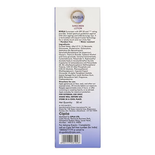 Rivela Sunscreen Lotion 50ml