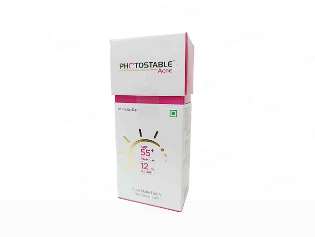 Photostable Acne Sunscreen Gel SPF 55+ PA++