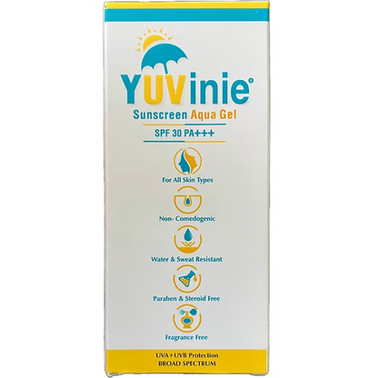 Yuvinie Sunscreen Aqua Gel SPF 30 PA+++ Gel 50 gm
