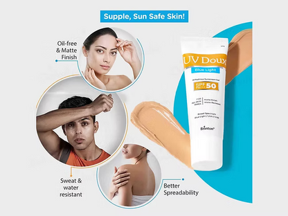 UV Doux Blue Light Anhydrous Sunscreen Gel SPF 50 PA+++ 50Gm