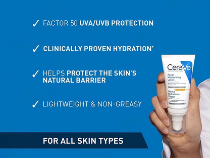CeraVe AM Facial Moisturising Lotion For Normal to Dry Skin SPF 50
