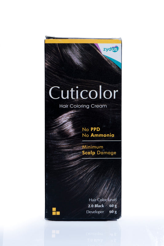 Cuticolor Hair Coloring Cream Black 2.0 120
