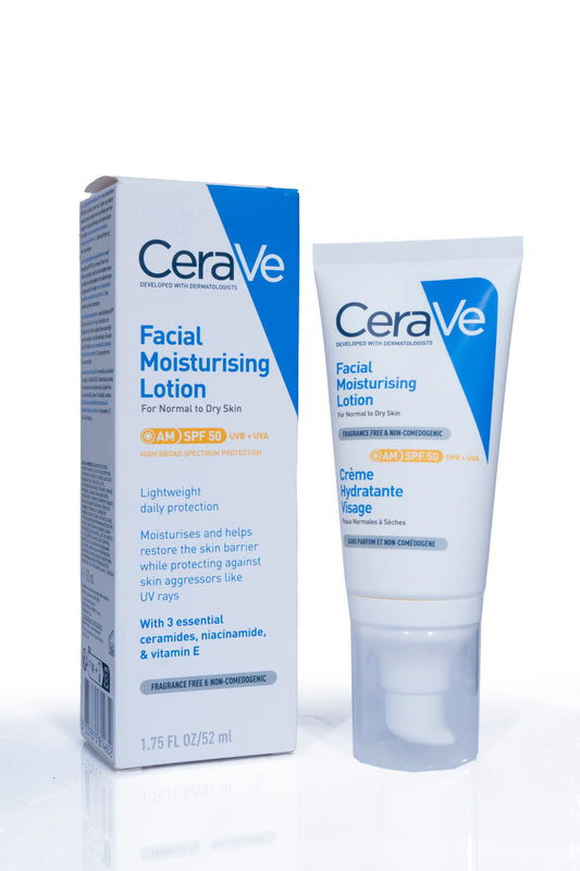 CeraVe AM Facial Moisturising Lotion For Normal to Dry Skin SPF 50