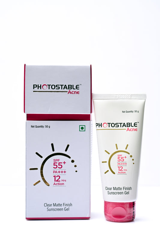 Photostable Acne Sunscreen Gel SPF 55+ PA++