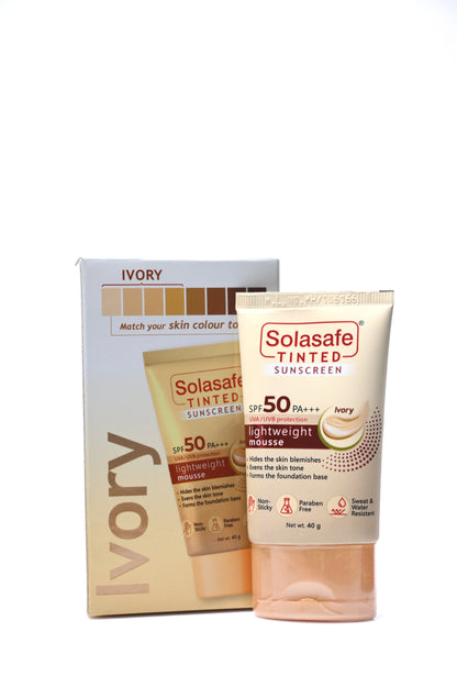 Solasafe Tinted Ivory Sunscreen SPF 50 | Broad Spectrum Protection |