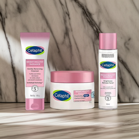 Cetaphil Radiance Essentials Cleanser, Toner & supports a radiant appearance (Pack of 3)